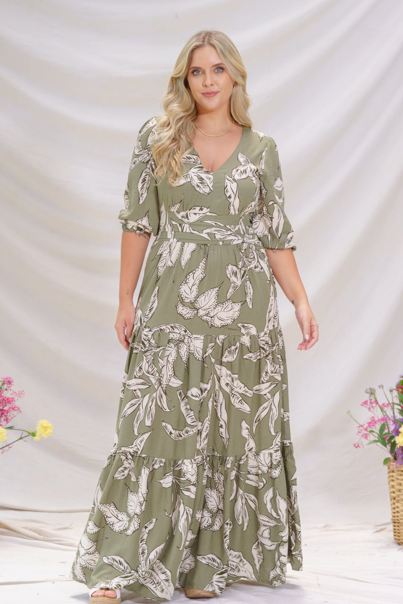 Vestido elegante mujer verde - Celine