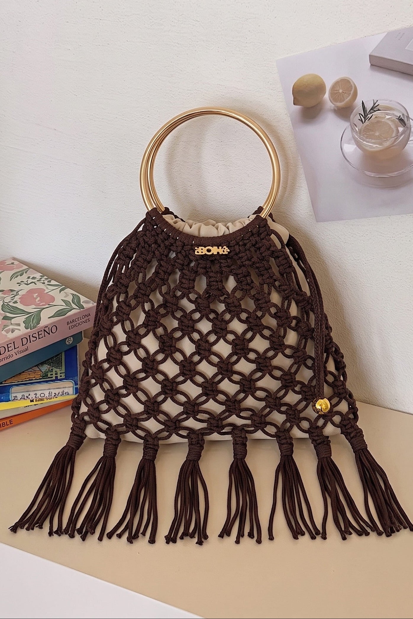 Bolso Macramé - Cafe