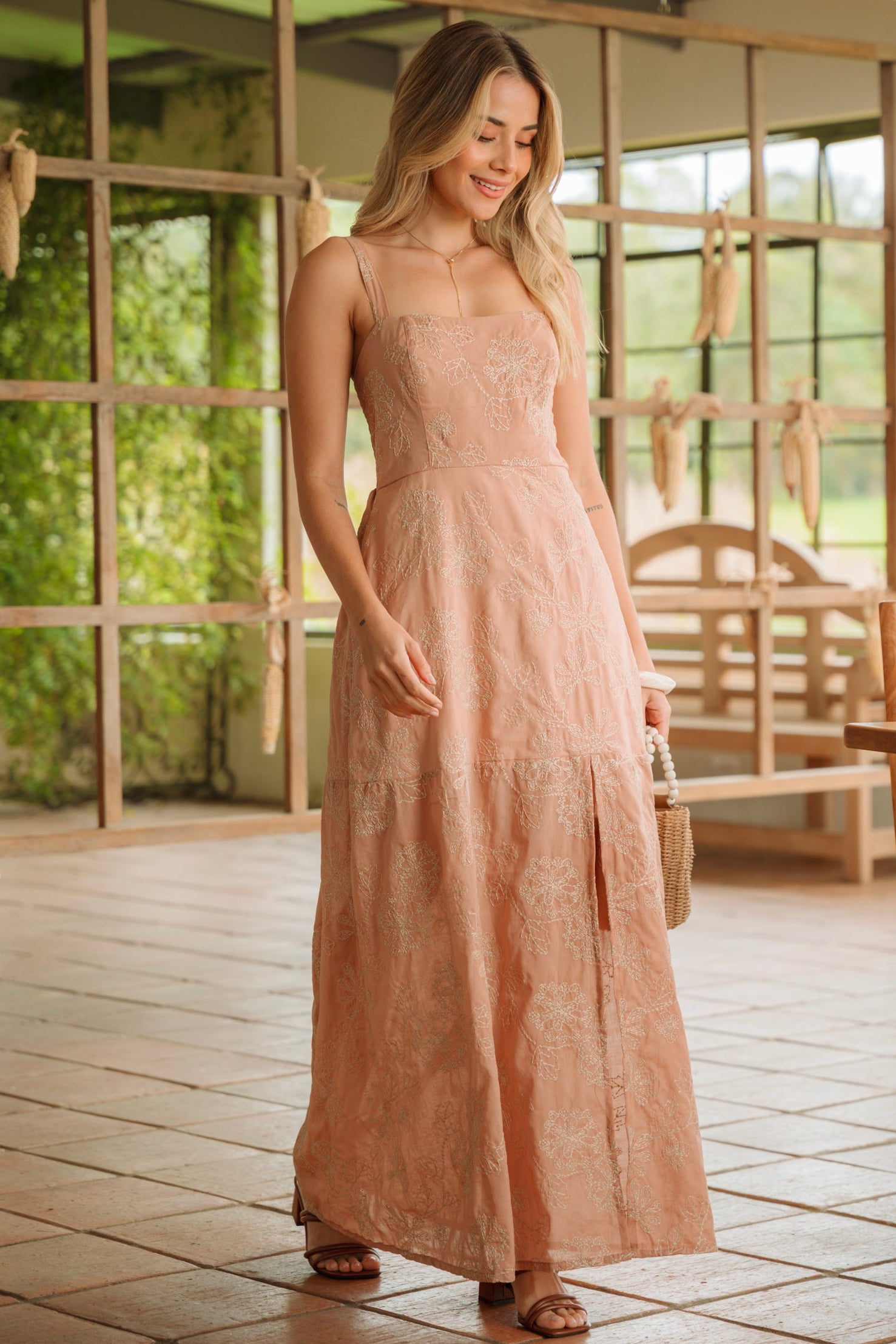 Vestido Largo Bordado - Lopez