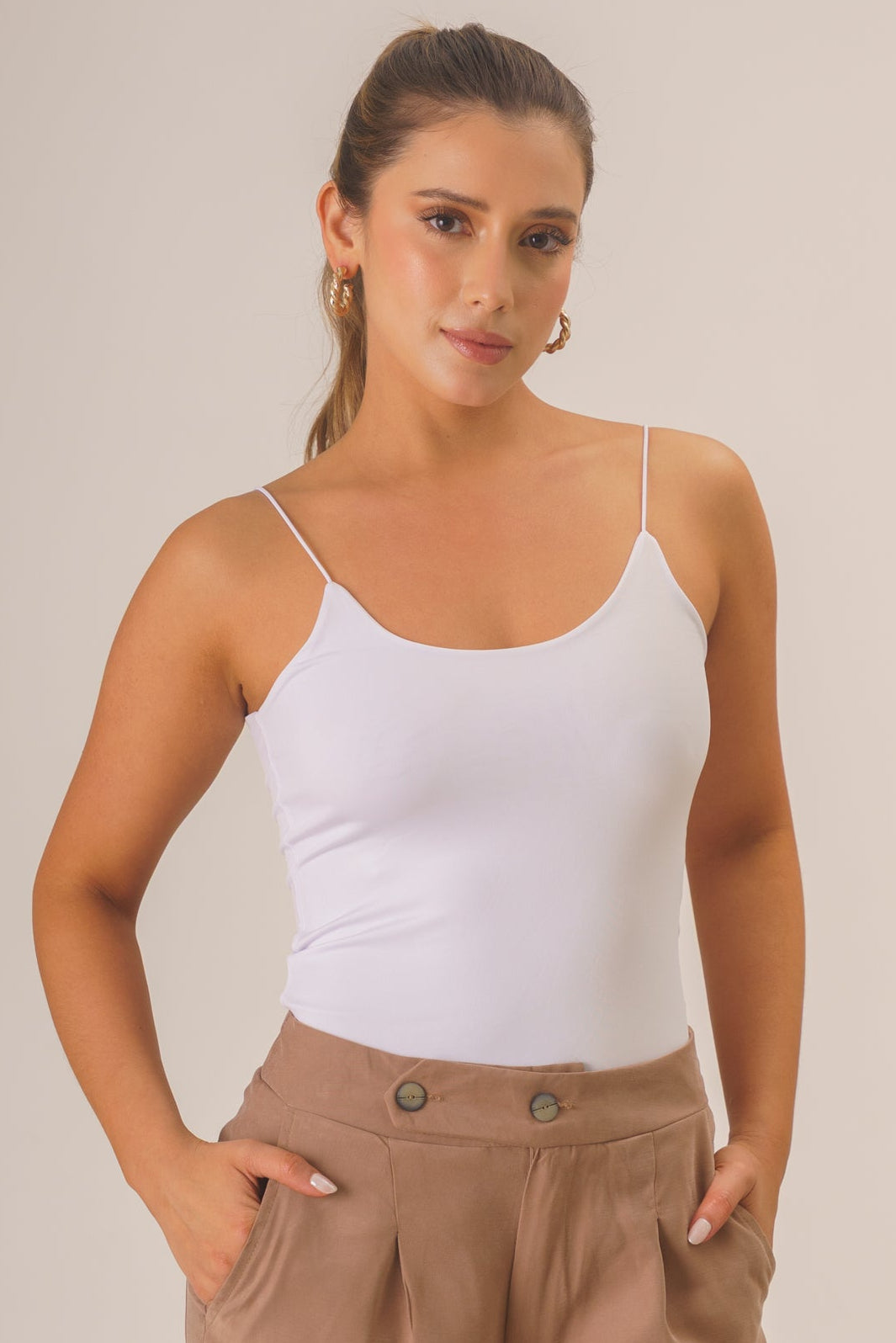 Blusa larga de de tiras - Blanca