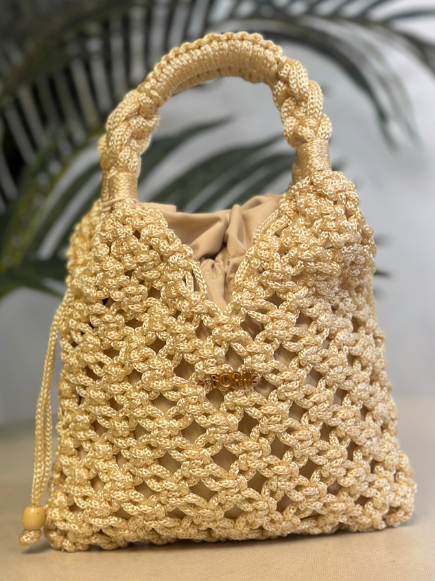 Bolso Macramé - Dorado