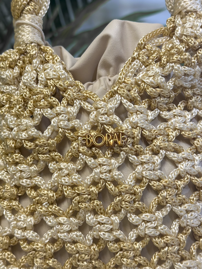 Bolso Macramé - Dorado Champagne