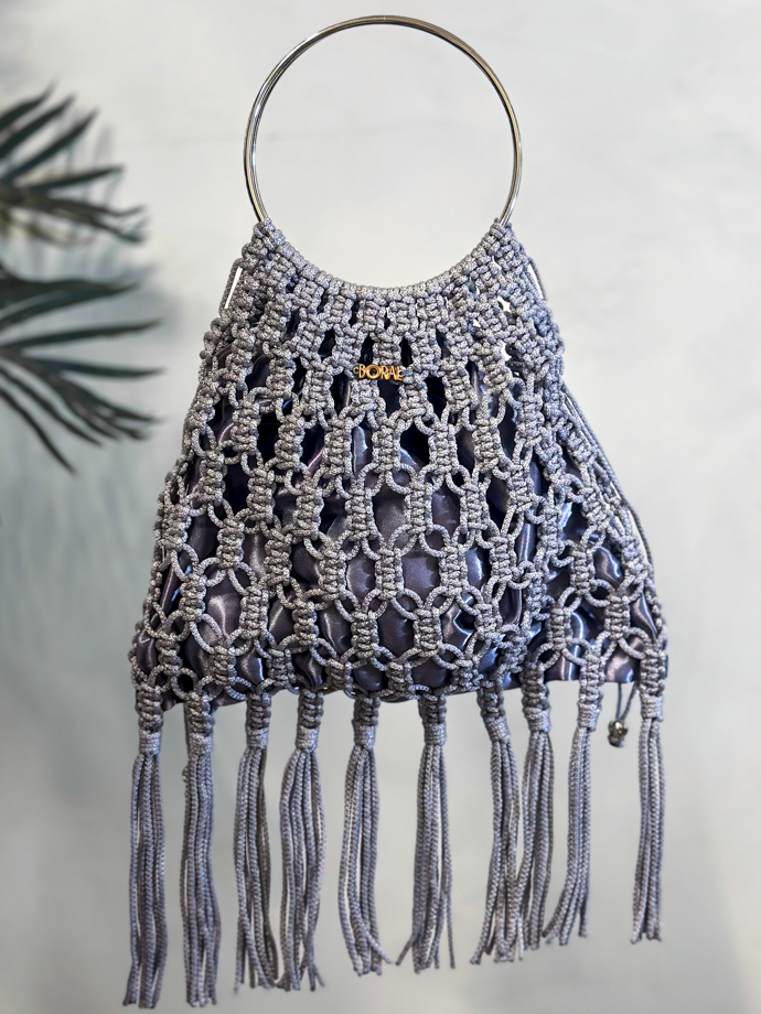 Bolso Macramé - Gris