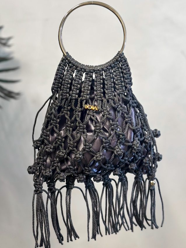 Bolso Macramé - Gris