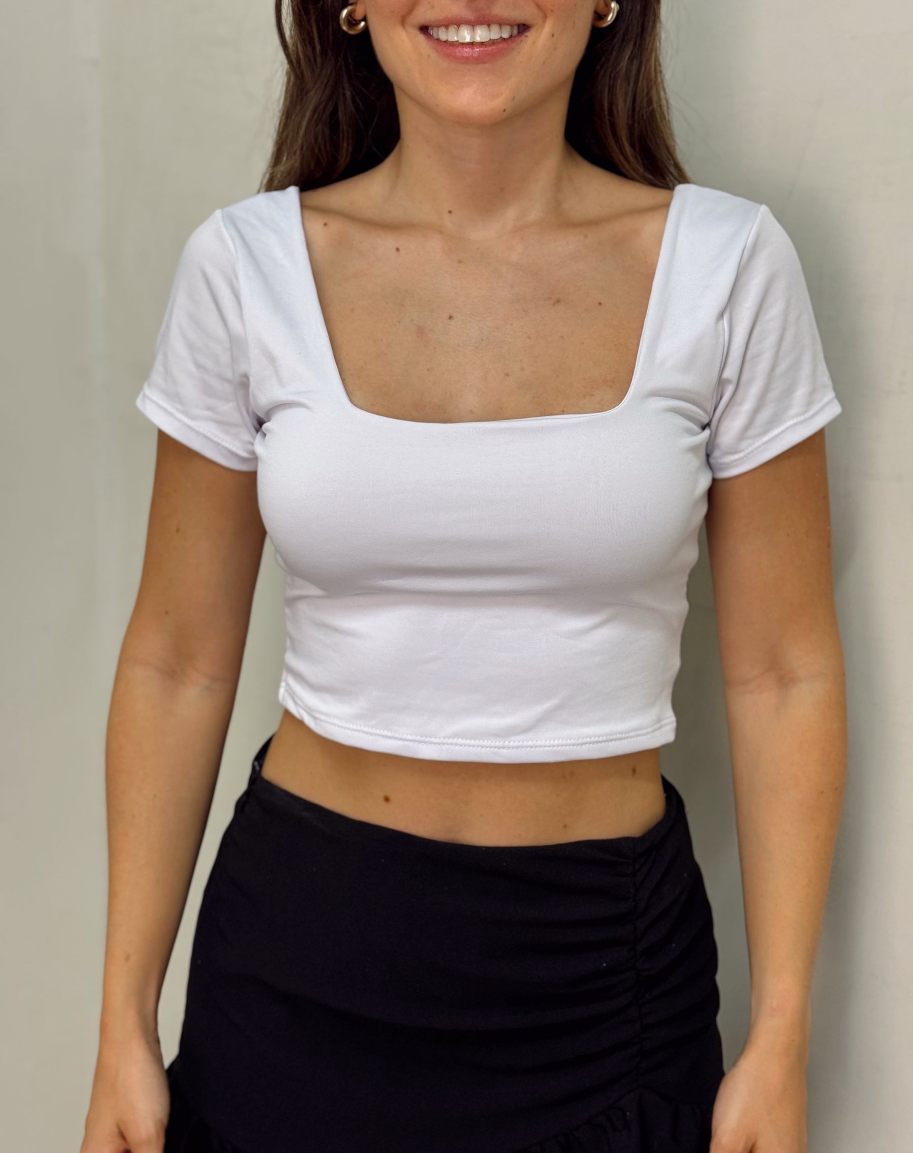 Blusa Corta talla U - Blanca