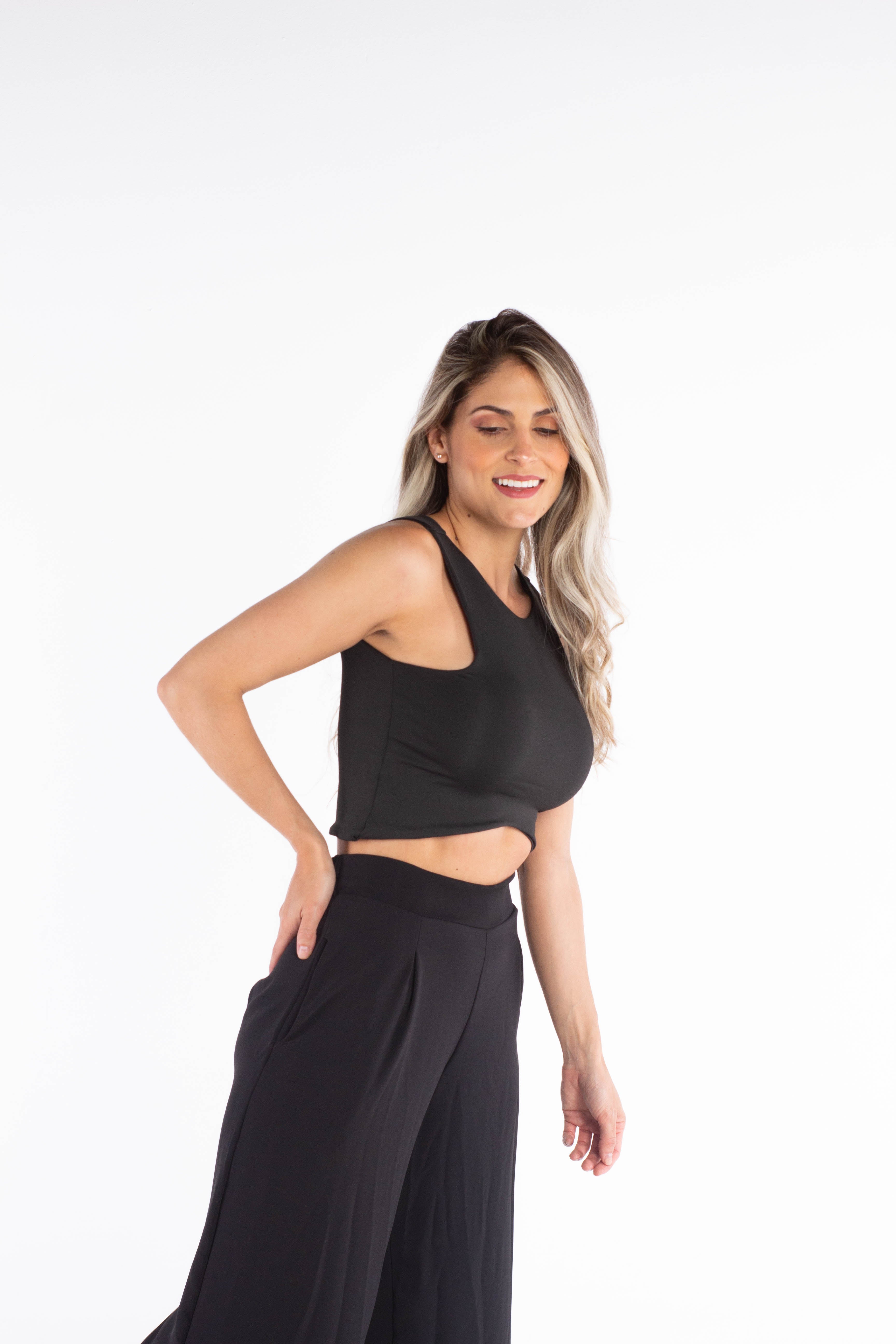 Croptop sleeve siza - Black