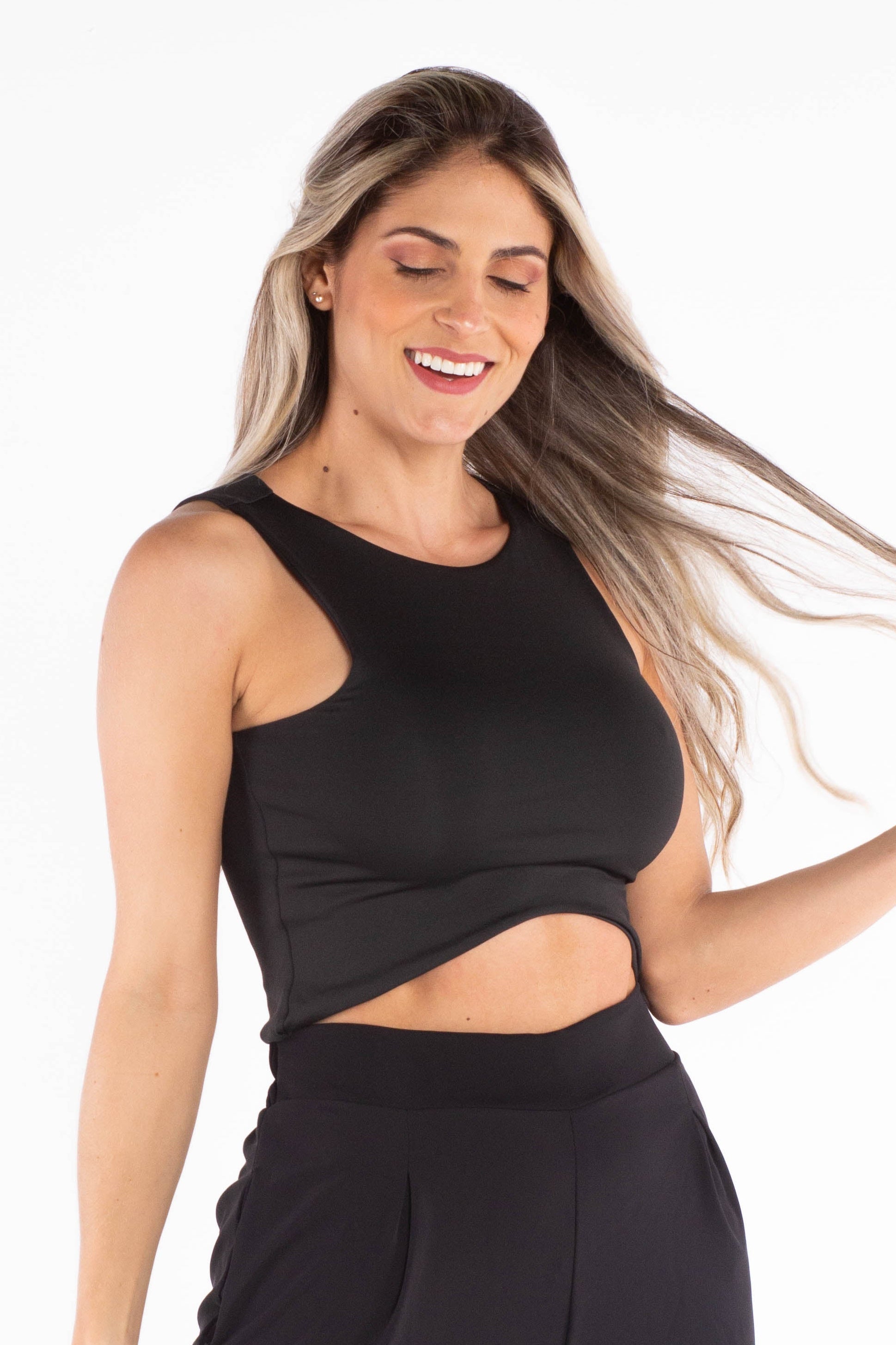 Croptop sleeve siza - Black