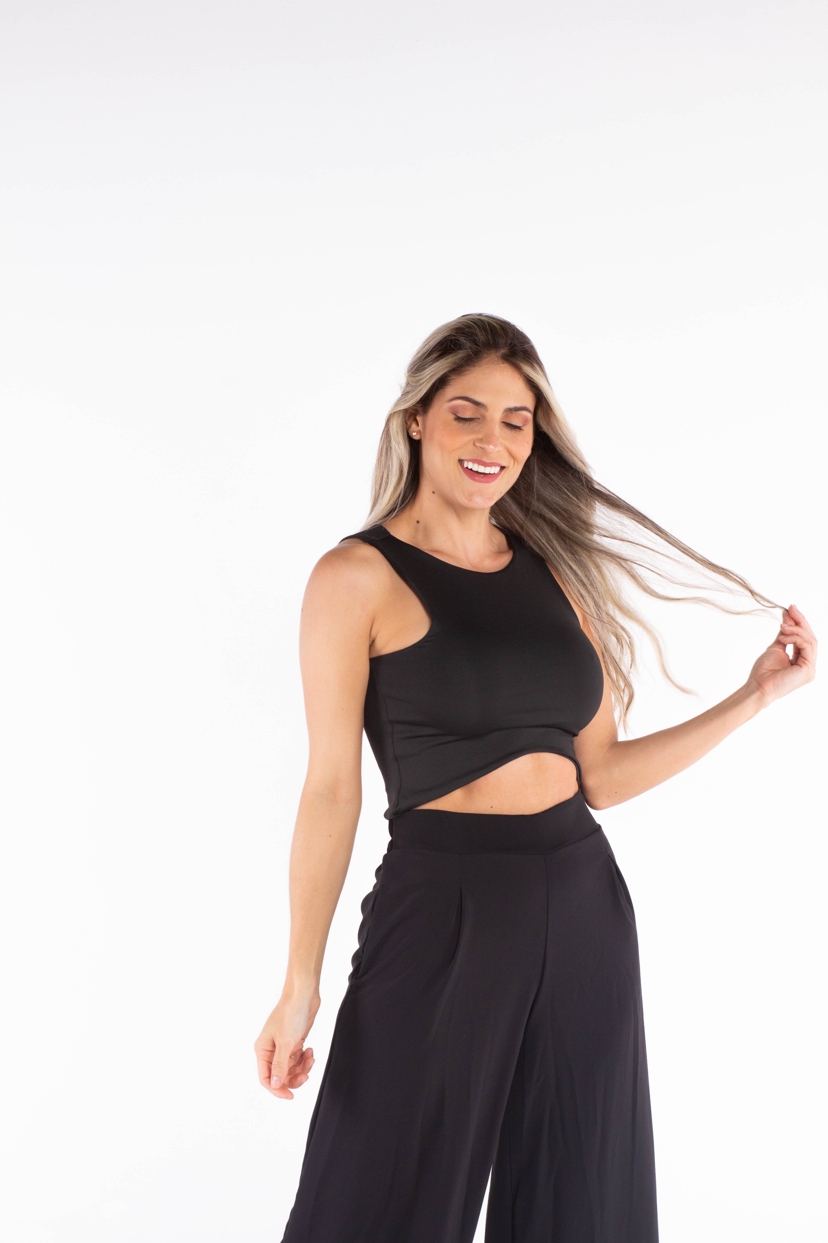 Croptop sleeve siza - Black