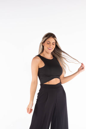 Croptop sleeve siza - Black